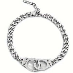 Freedom Handcuff Stainless Steel Link Cuff Bracelet